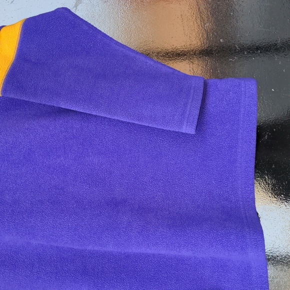 vintage Women's medium Minnesota Vikings fleece sweatshirt purple yellow stripes - Picture 9 of 11